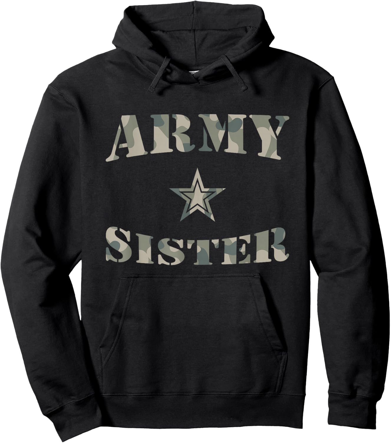 Proud Army Sister - Camouflage Shirt Army Sister Hoodie - Hoodie | Black