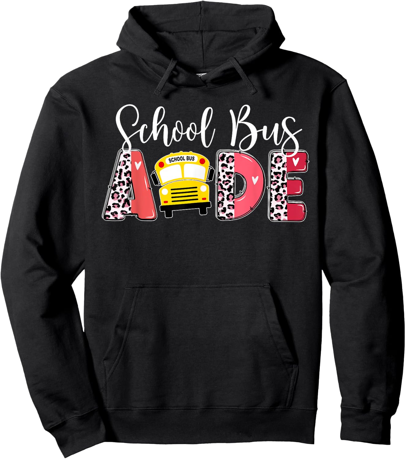 School Bus Aide Leopard Bus Aide Hoodie - Hoodie | Black