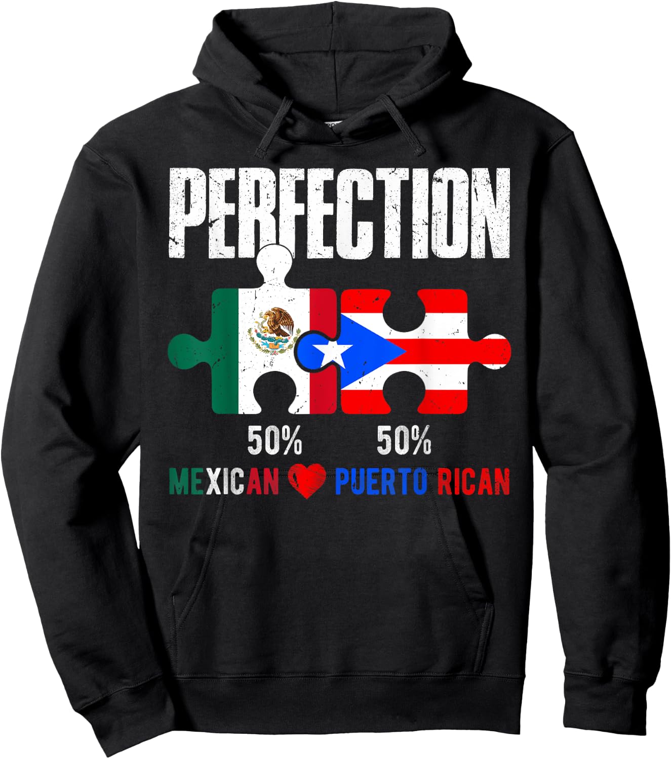 Mexirican Half Puerto Rican Half Mexican Hispanic Heritage Hoodie - Hoodie | Black