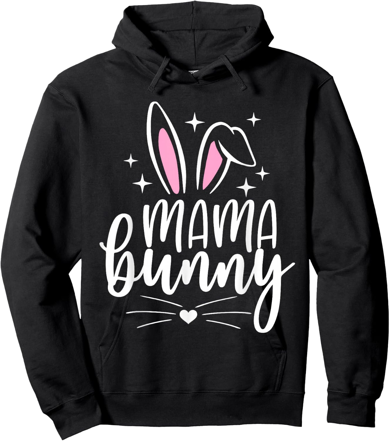 Mama Bunny Shirt Mom Pregnancy Matching Family Easter Hoodie - Hoodie | Black