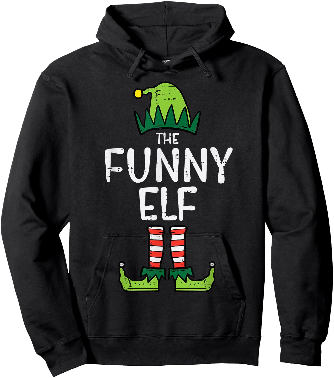 Funny Elf Matching Christmas Family Uncle Grandpa Hoodie - Hoodie | Black