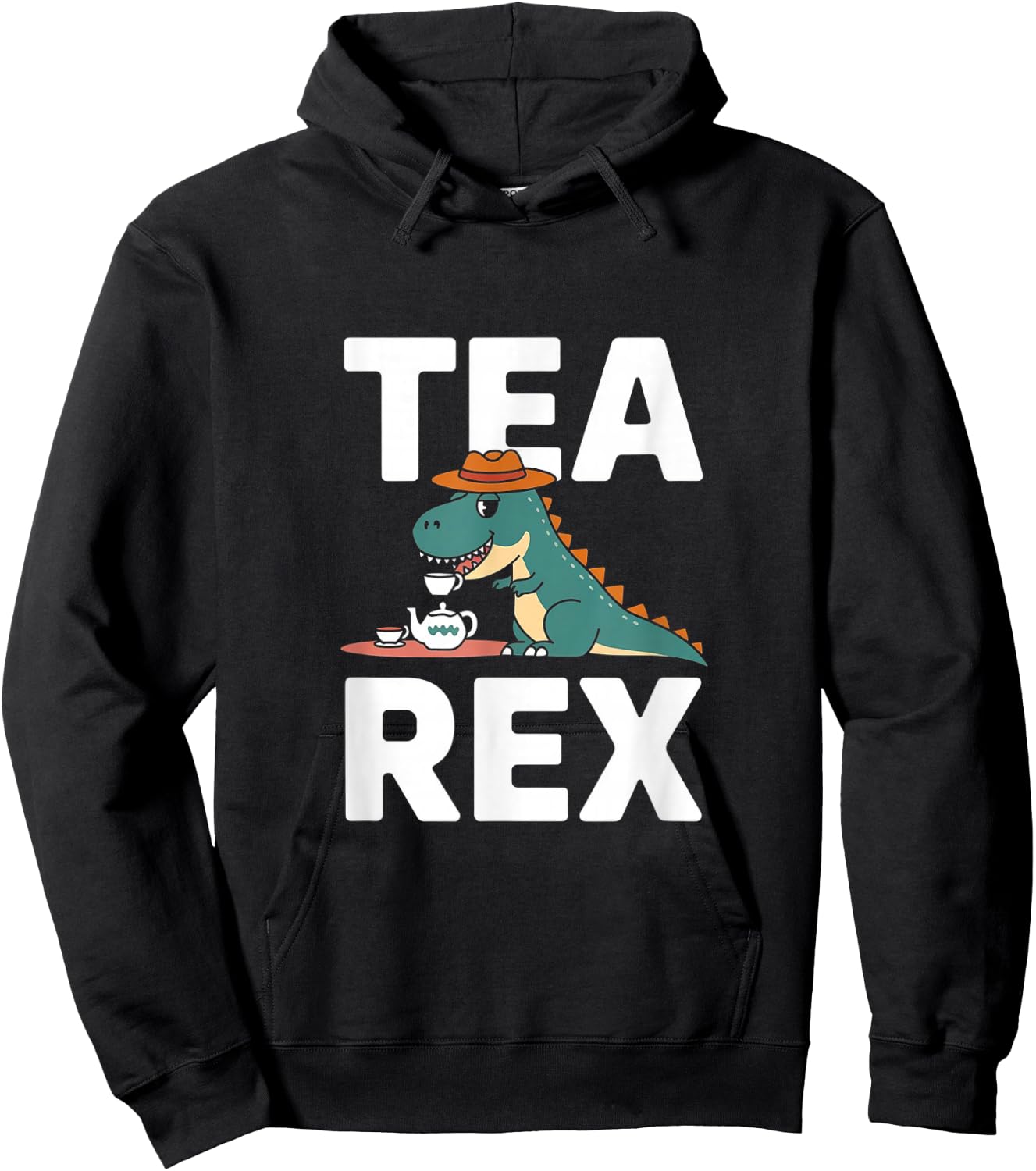 Tea-Rex - Cute Dinosaur Tea Pun Hoodie - Hoodie | Black