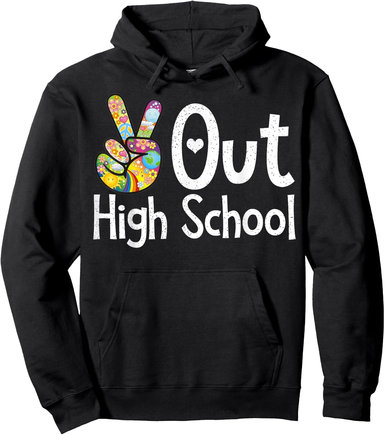 Peace Out High School - Last Day of School High School Grad Hoodie - Hoodie | Black