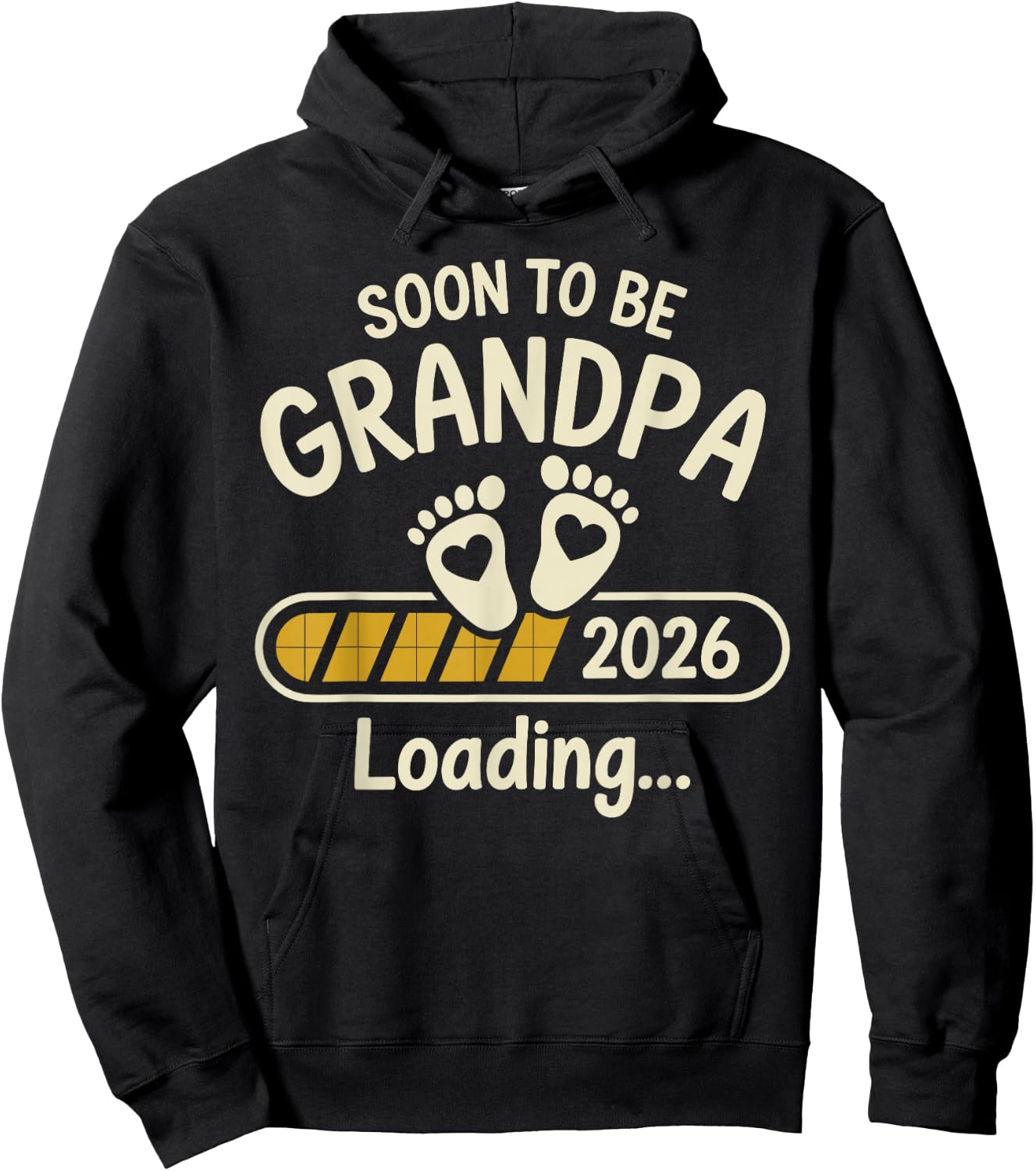 Promoted to Grandpa 2026 Grandparents Baby Announcement Hoodie - Hoodie | Black
