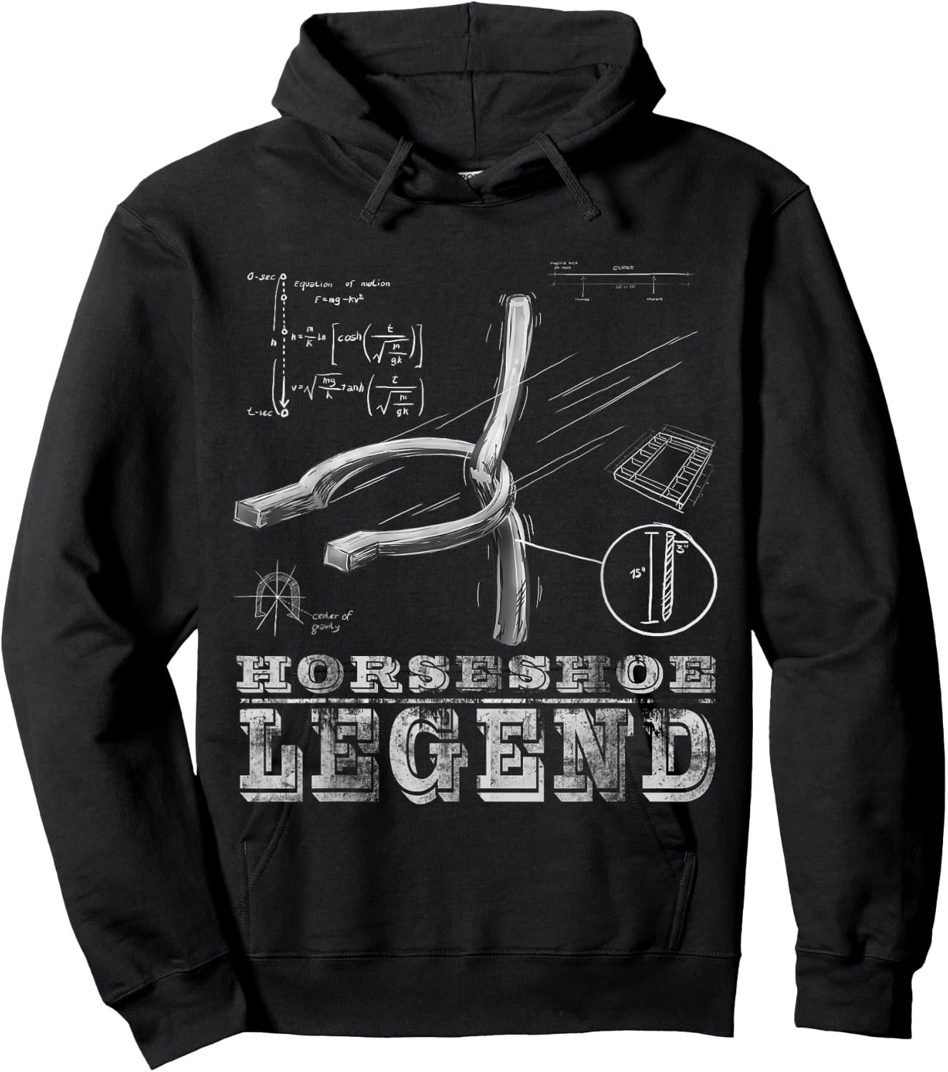 Horseshoe Shirt Funny Playing Pitching Shirt Hoodie - Hoodie | Black