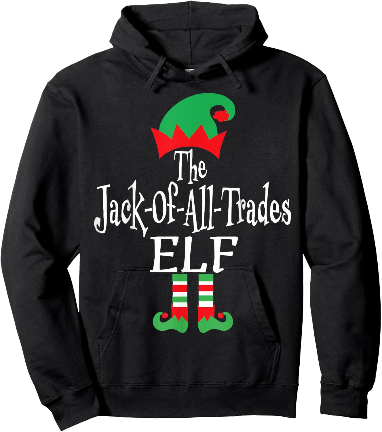 Funny Christmas The Jack-Of-All-Trades Elf Construction Gift Hoodie - Hoodie | Black