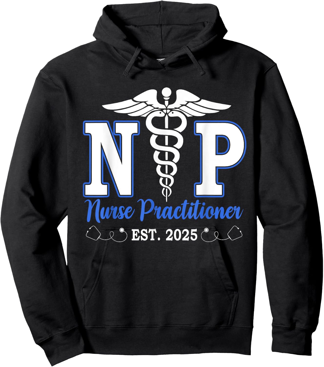 Nurse Practitioner Est 2025 NP Graduation Nursing School Hoodie - Hoodie | Black