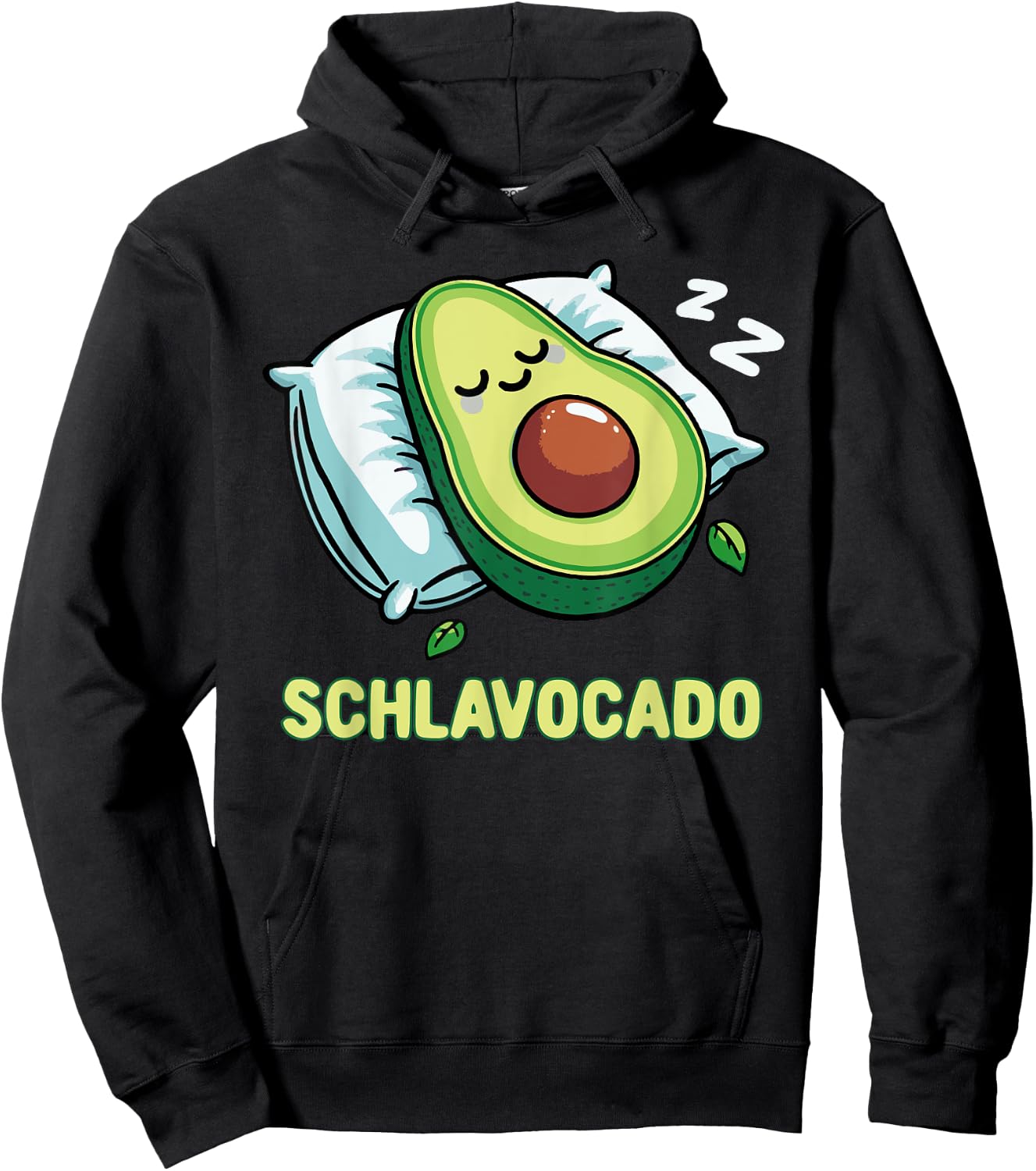 Schlavocado Pyjama Nachthemd Schlafanzug Schlaf Avocado Hoodie - Hoodie | Black