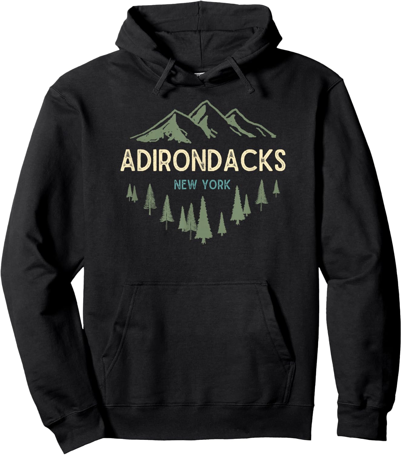 Adirondack Mountains Shirts & Gifts Adirondacks New York Vintage Retro Hoodie - Hoodie | Black