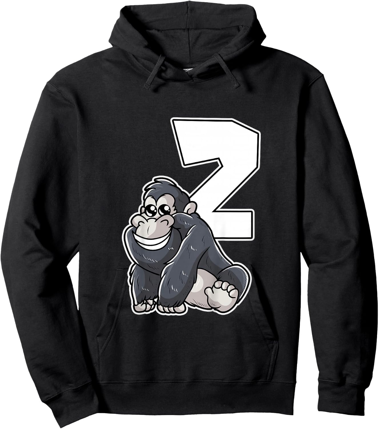 2nd Birthday Monkey 2 Year Old Gorilla Hoodie - Hoodie | Black