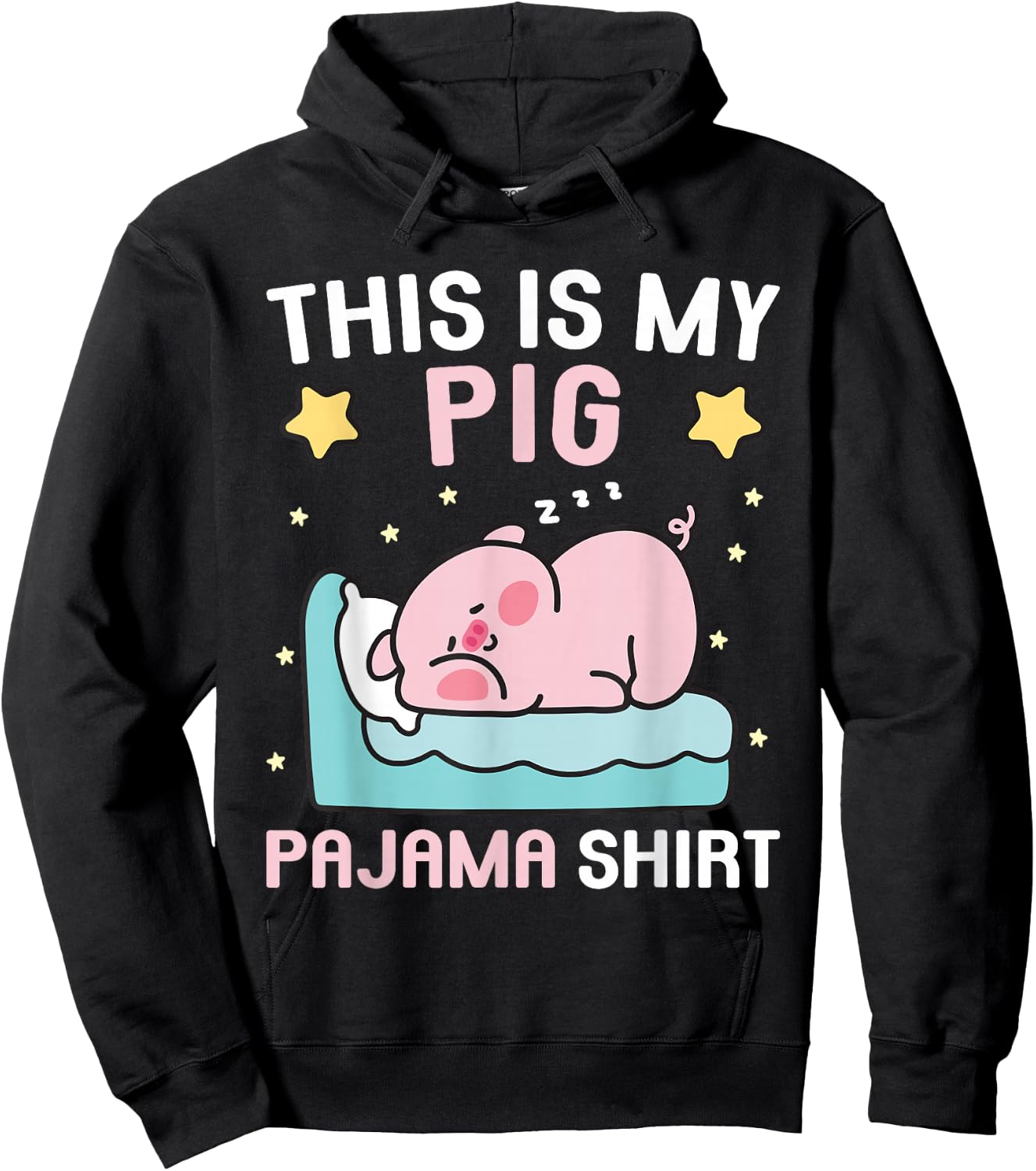 Cute PJ Teen Boys PJs Girls PJs Funny This is My Pig Pajama Hoodie - Hoodie | Black