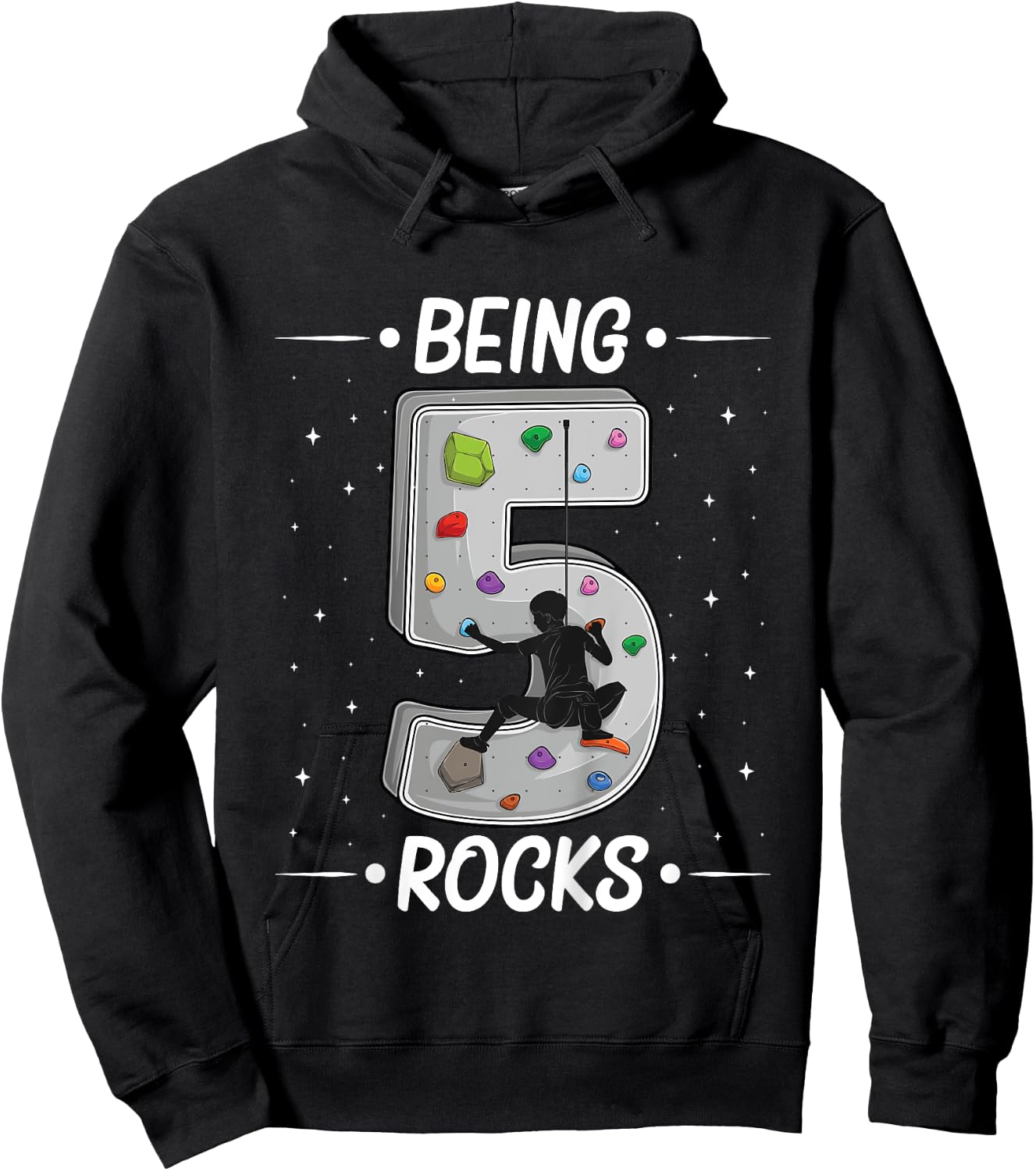 5 year old rock climbing 5th birthday Adventures Climber Hoodie - Hoodie | Black