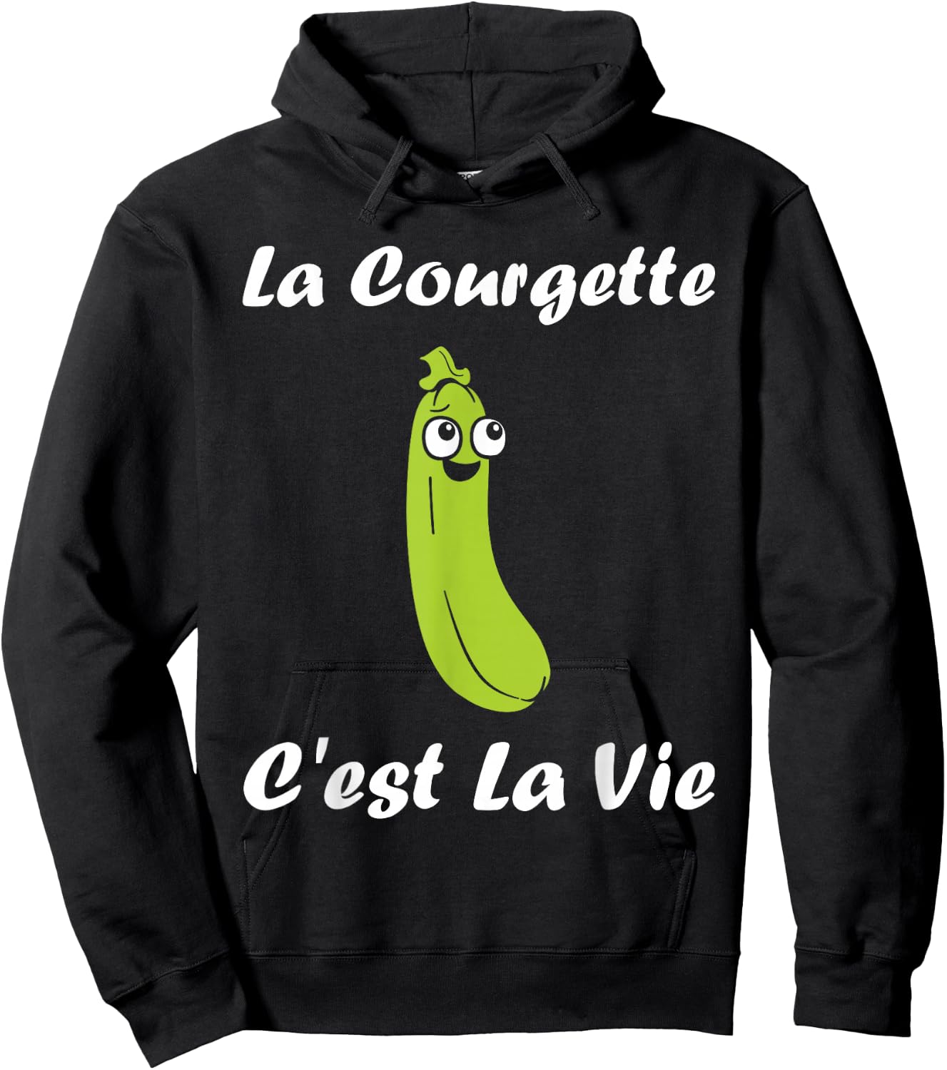 La Courgette c'est la vie Vegetable Humor Zucchini , Black, S Hoodie - Hoodie | Black