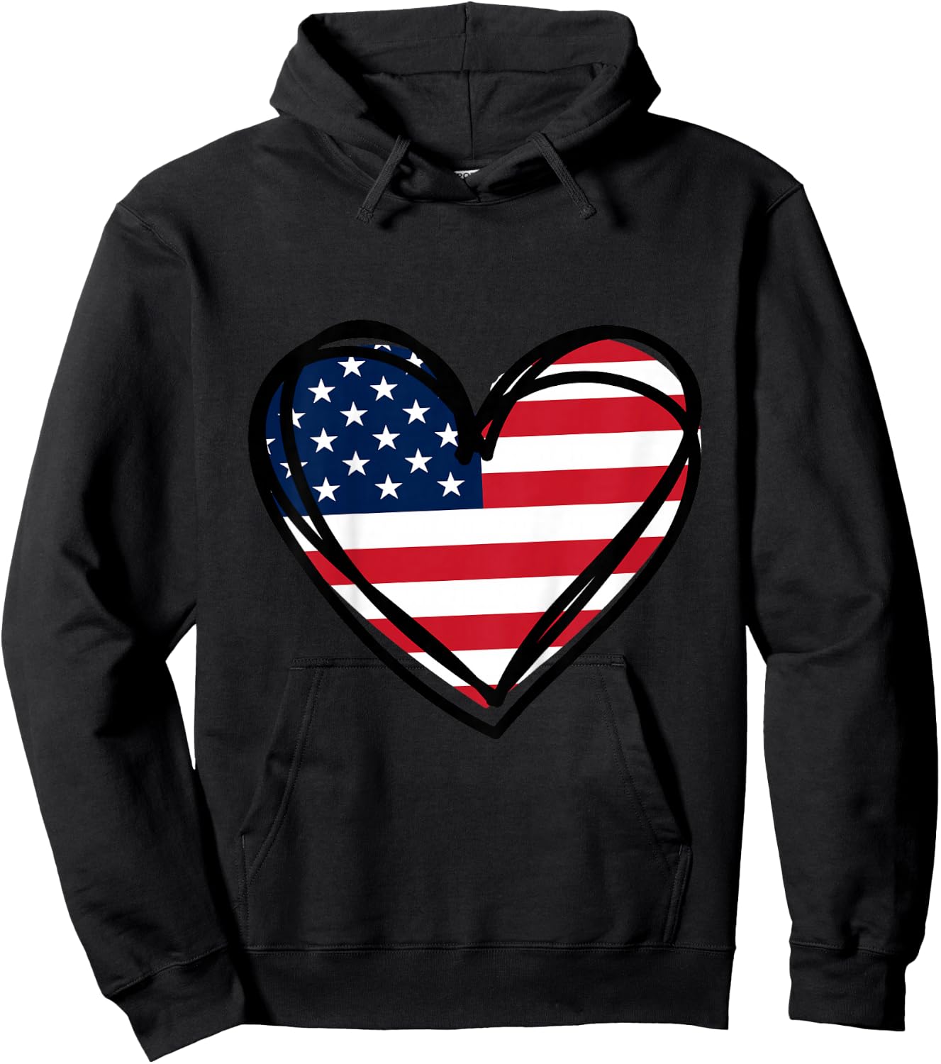 Girls 4th of July 4 Heart Flag US Independence Day Toddler Hoodie - Hoodie | Black
