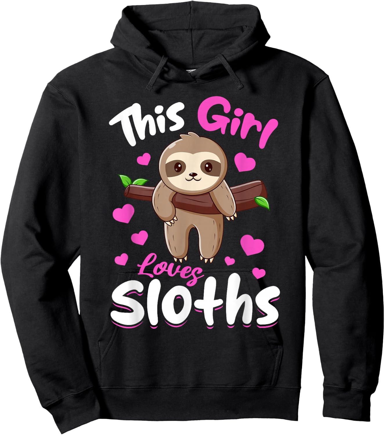 Sloth Animals - This Girl Loves Sloths Hoodie - Hoodie | Black