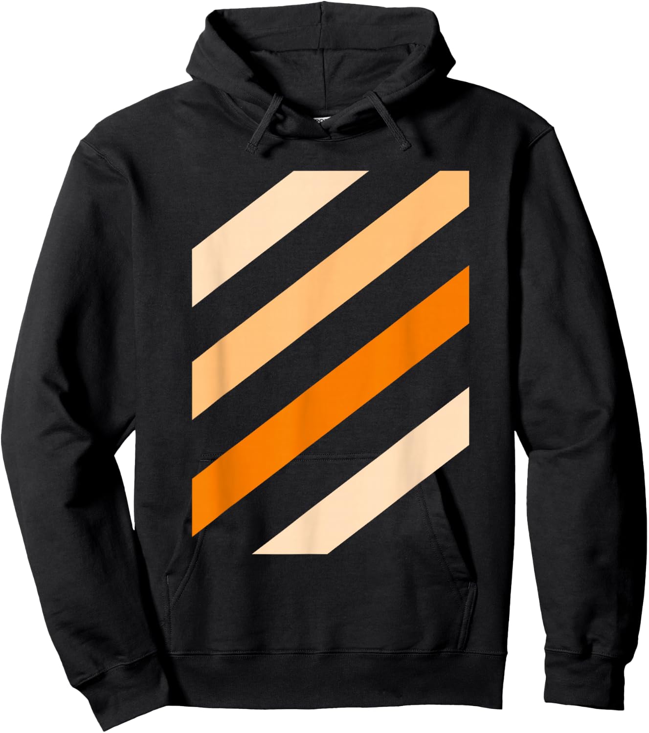 Orange Stripe Shades Orange Color Graphic Hoodie - Hoodie | Black