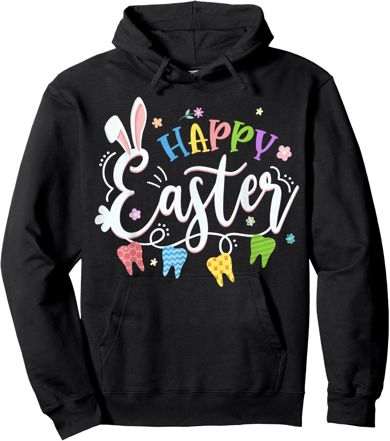 Happy Easter Dentist Bunny Teeth Dental Hygiene Hoodie - Hoodie | Black