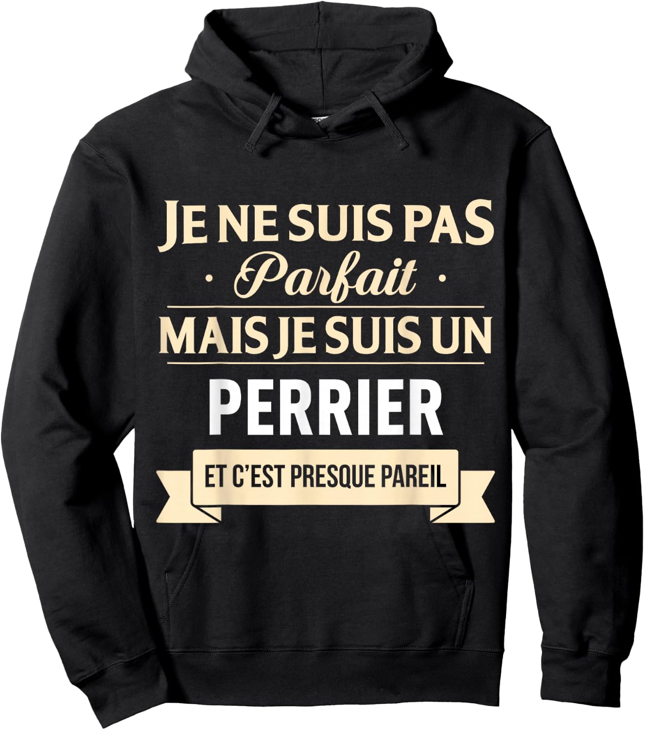 Gift Humor Perrier Last Name , Black, S Hoodie - Hoodie | Black