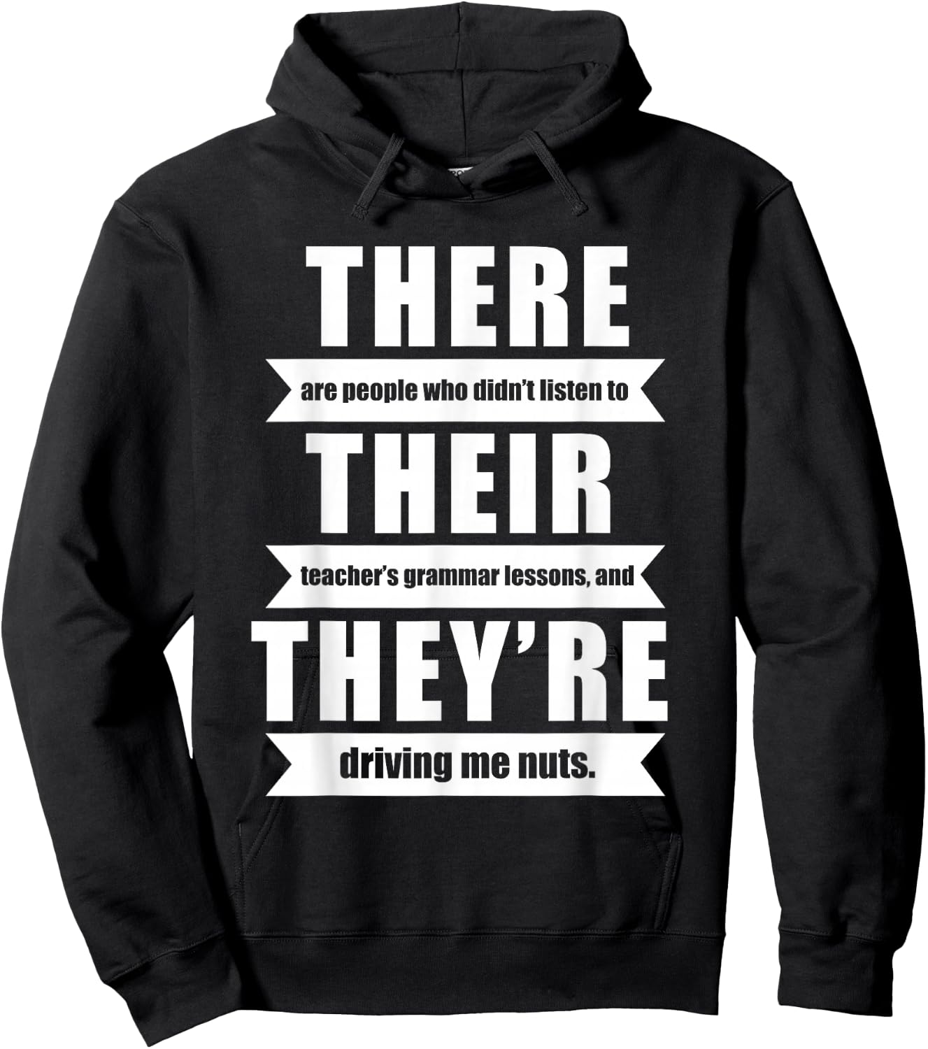 There Their They're English Grammar Funny Teacher Women Hoodie - Hoodie | Black