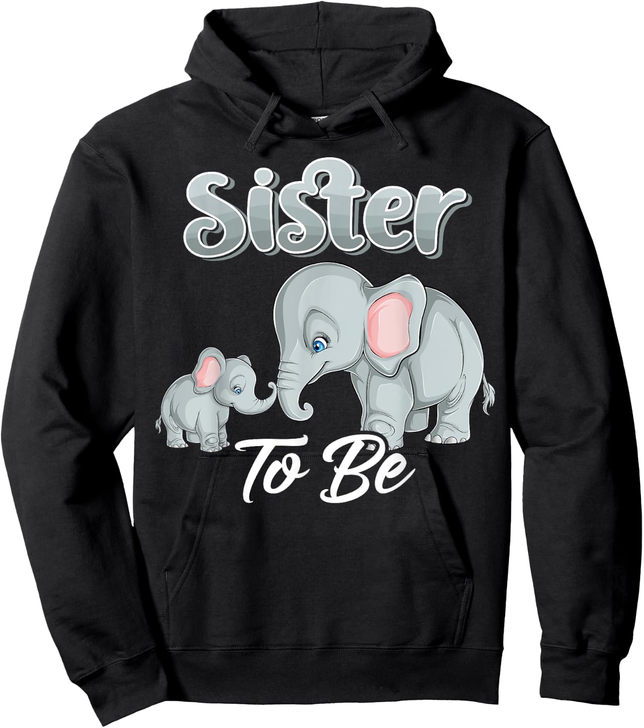 Soon Sister To Be Elephants For Baby Shower Gender Reveal Hoodie - Hoodie | Black