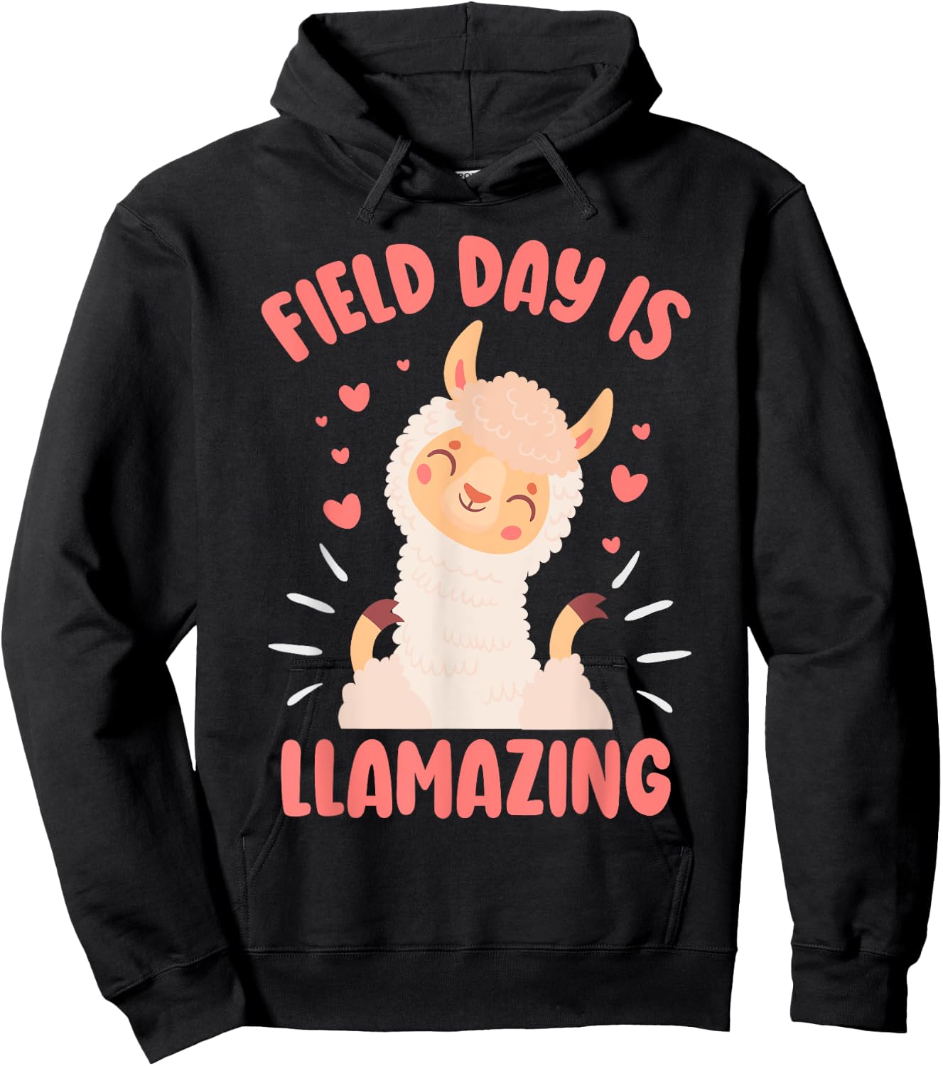 Llama Field Day Teacher Kids Alpaca Hoodie - Hoodie | Black