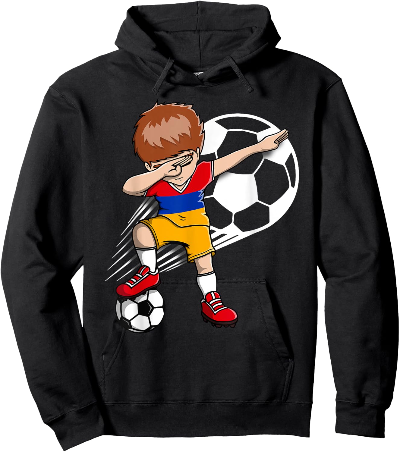 Dabbing Soccer Boy - Armenia Jersey Armenian Football Fans Hoodie - Hoodie | Black