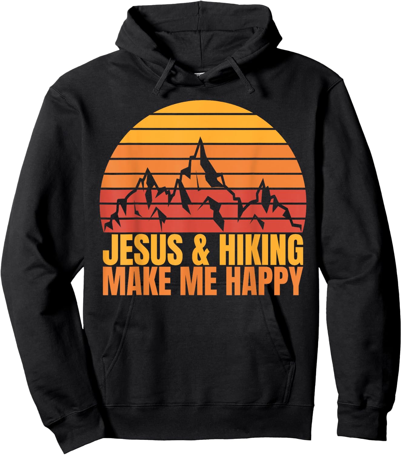 Jesus and Hiking Make Me Happy Fun for Hikers Hoodie - Hoodie | Black