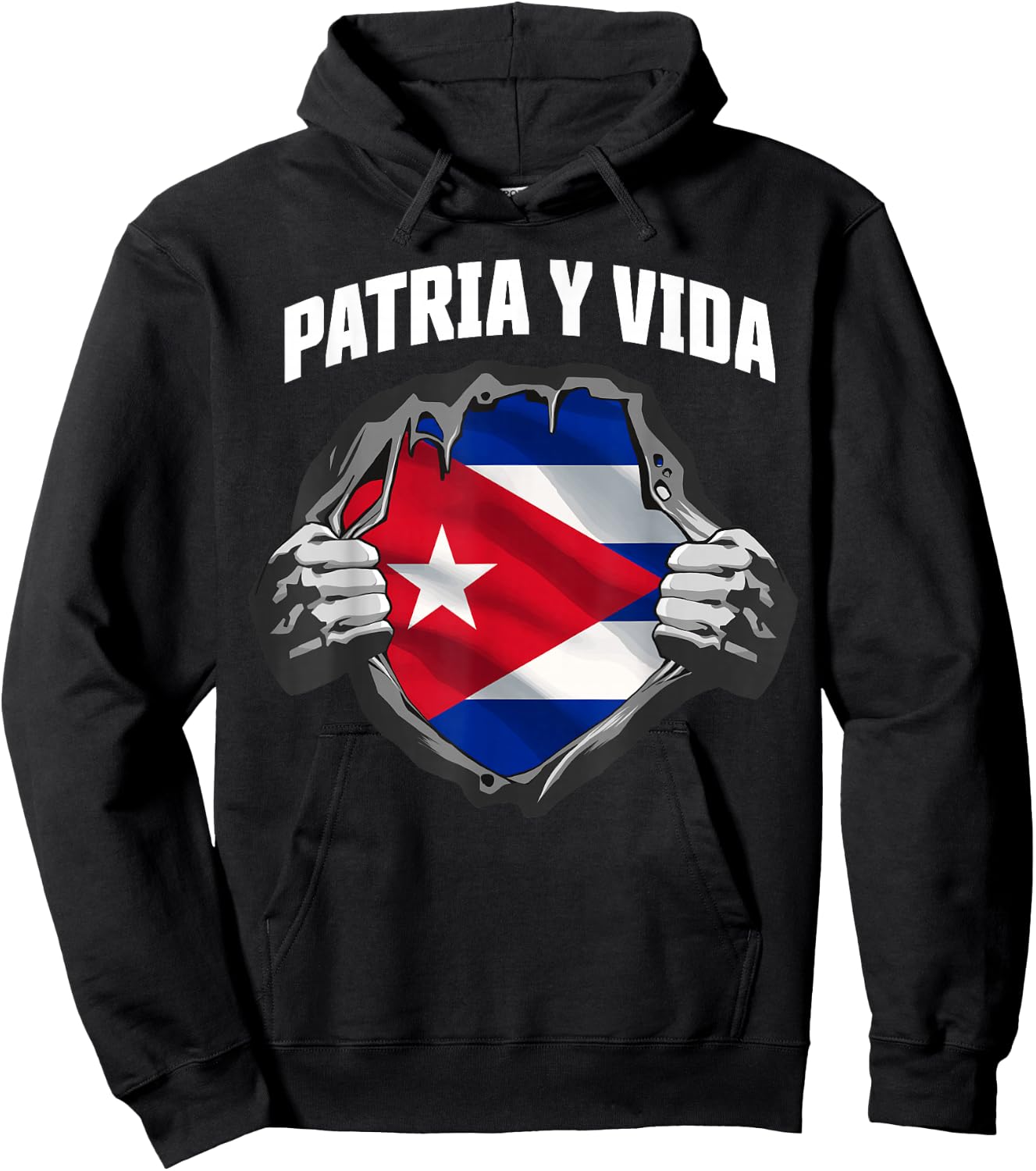 Patria Y Vida SOS Cuba Flag Free Cuba Hoodie - Hoodie | Black