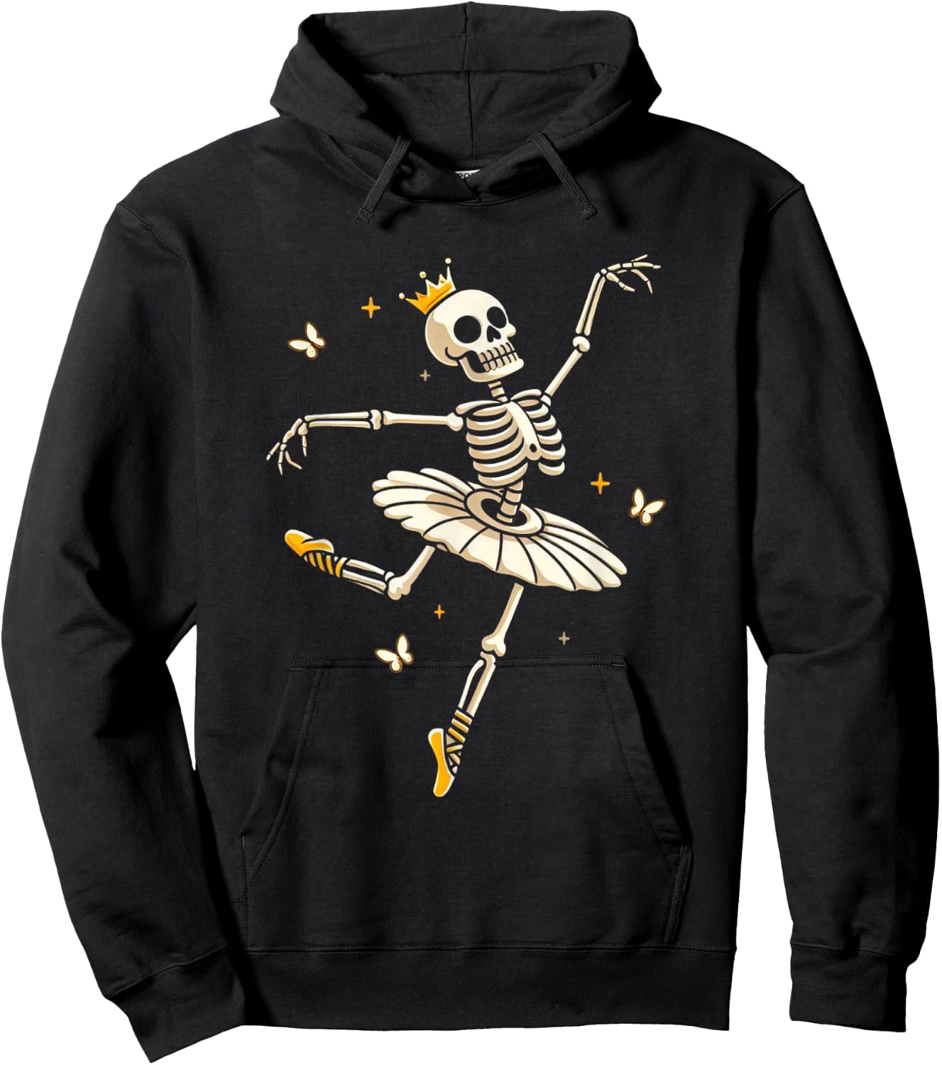 Skeleton Ballerina Ballet Dance Cute Halloween Costume Girl Hoodie - Hoodie | Black