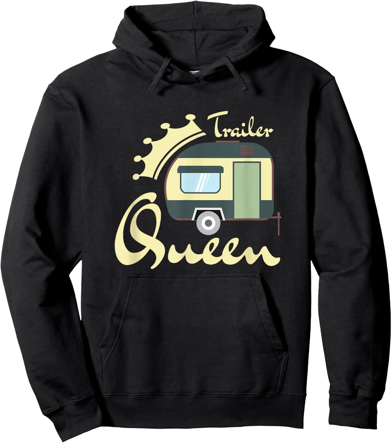 Trailer Queen Cute Vintage Retro Camper Hoodie - Hoodie | Black