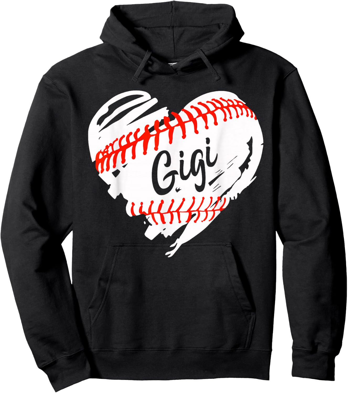 Baseball Heart Baseball Gigi Women Softball Mom Short Hoodie - Hoodie | Black