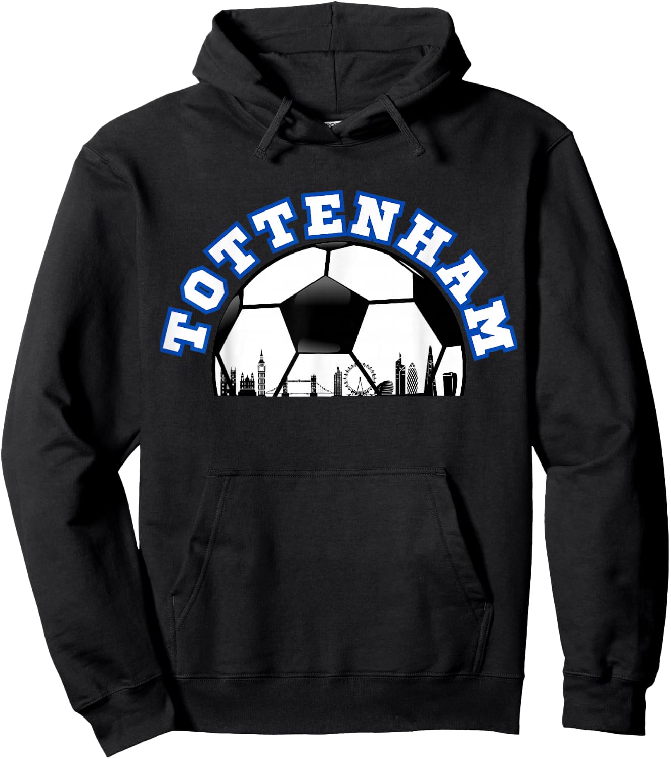 Tottenham Shirt Tottenham UK Cityscape Skyline Hoodie - Hoodie | Black