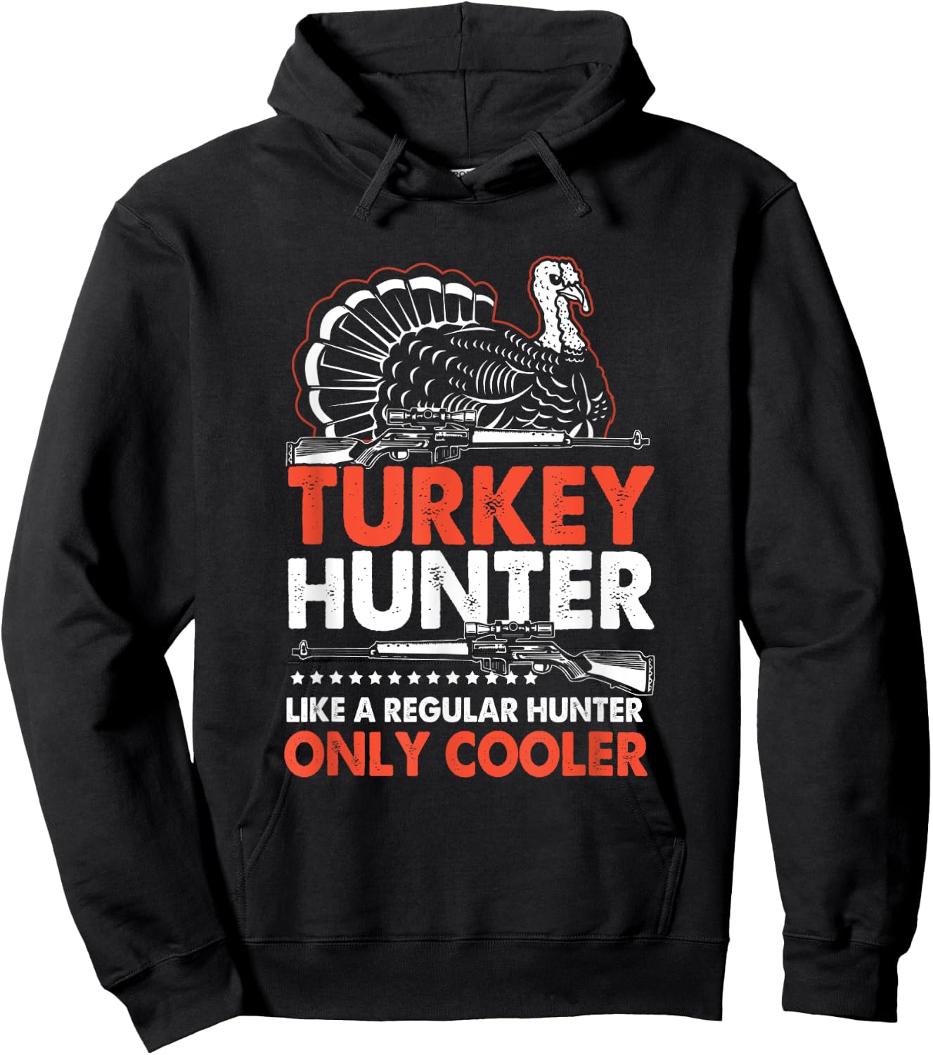 Vintage Turkey Hunter Like A Regular Hunter Only Cooler Hoodie - Hoodie | Black