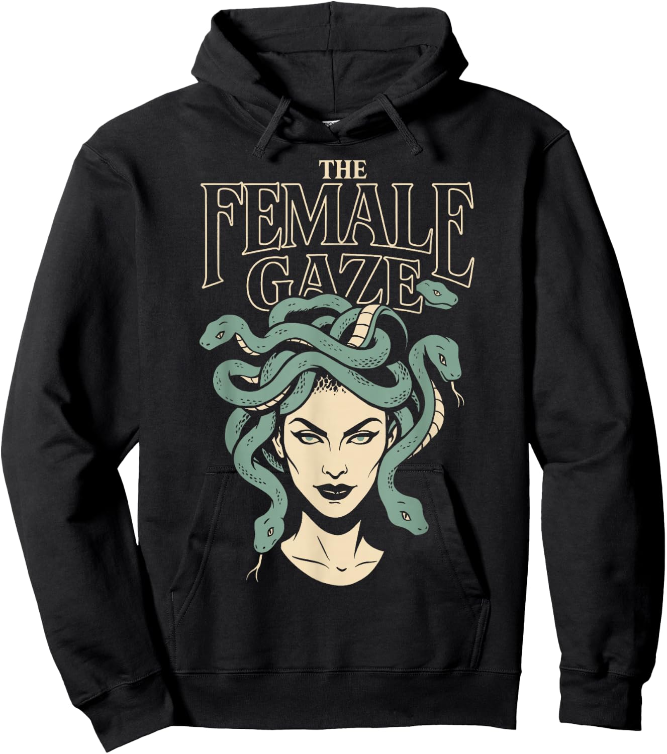 The Female Gaze Medusa Petrify The Patriarchy Funny Feminist Hoodie - Hoodie | Black
