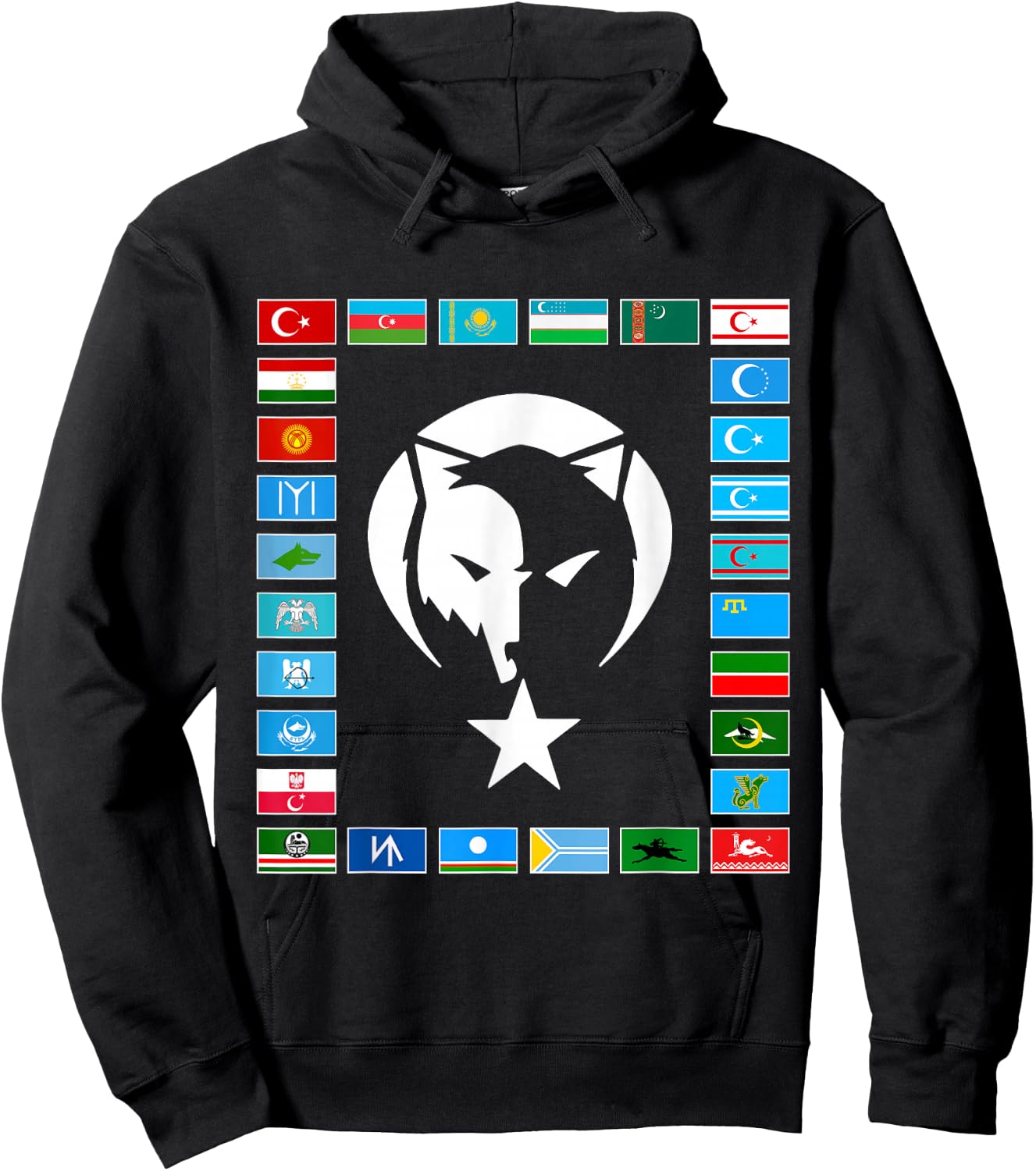 Kazakhstan,Gokturk,Turan,Turkey Flag,Turk Bayragi,Turkiye. Hoodie - Hoodie | Black