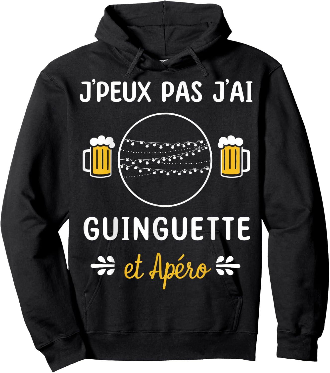 Je peux pas j'ai Guinguette , Black, S Hoodie - Hoodie | Black