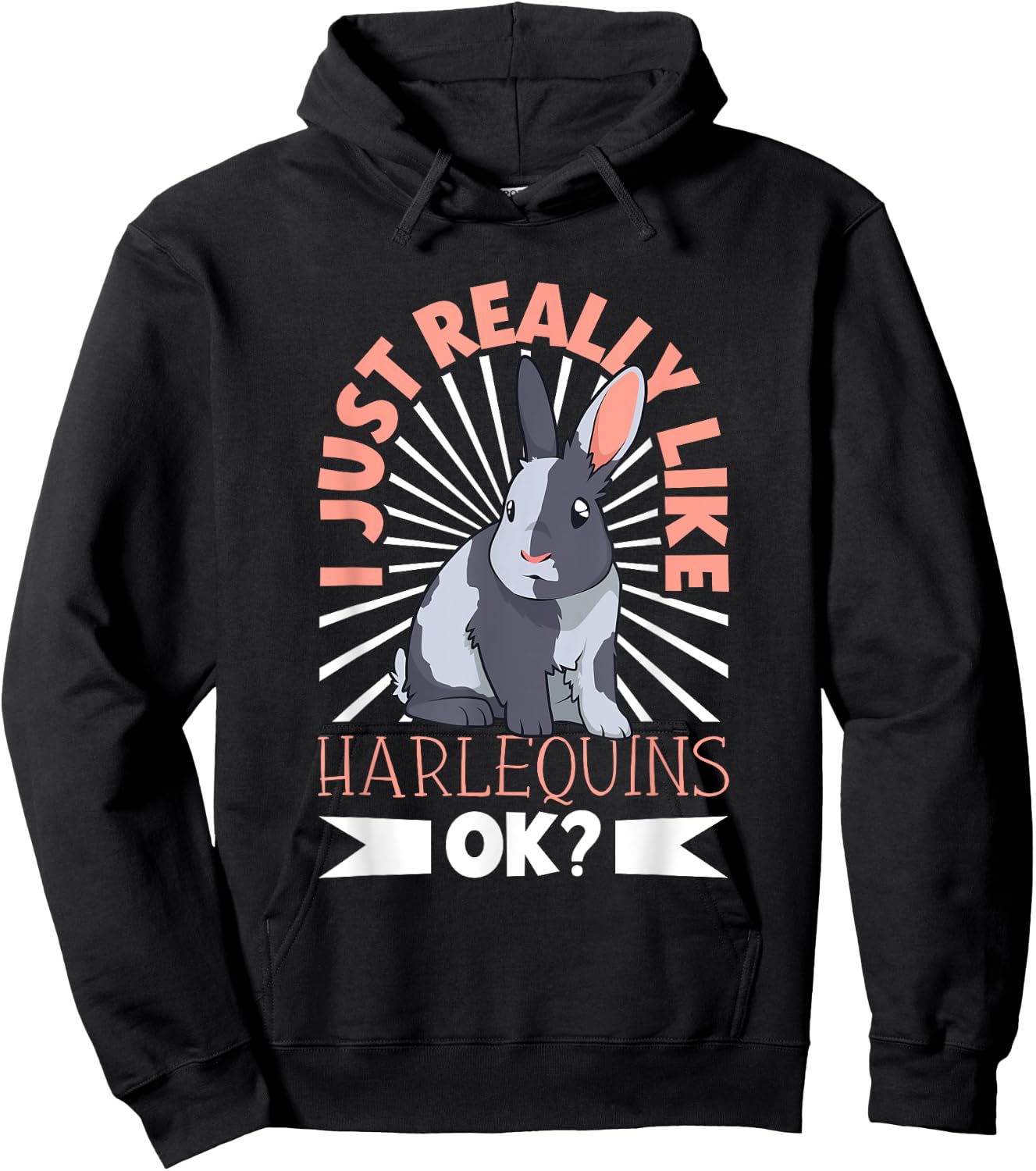 I just really like my Harlequin Rabbit Hoodie - Hoodie | Black