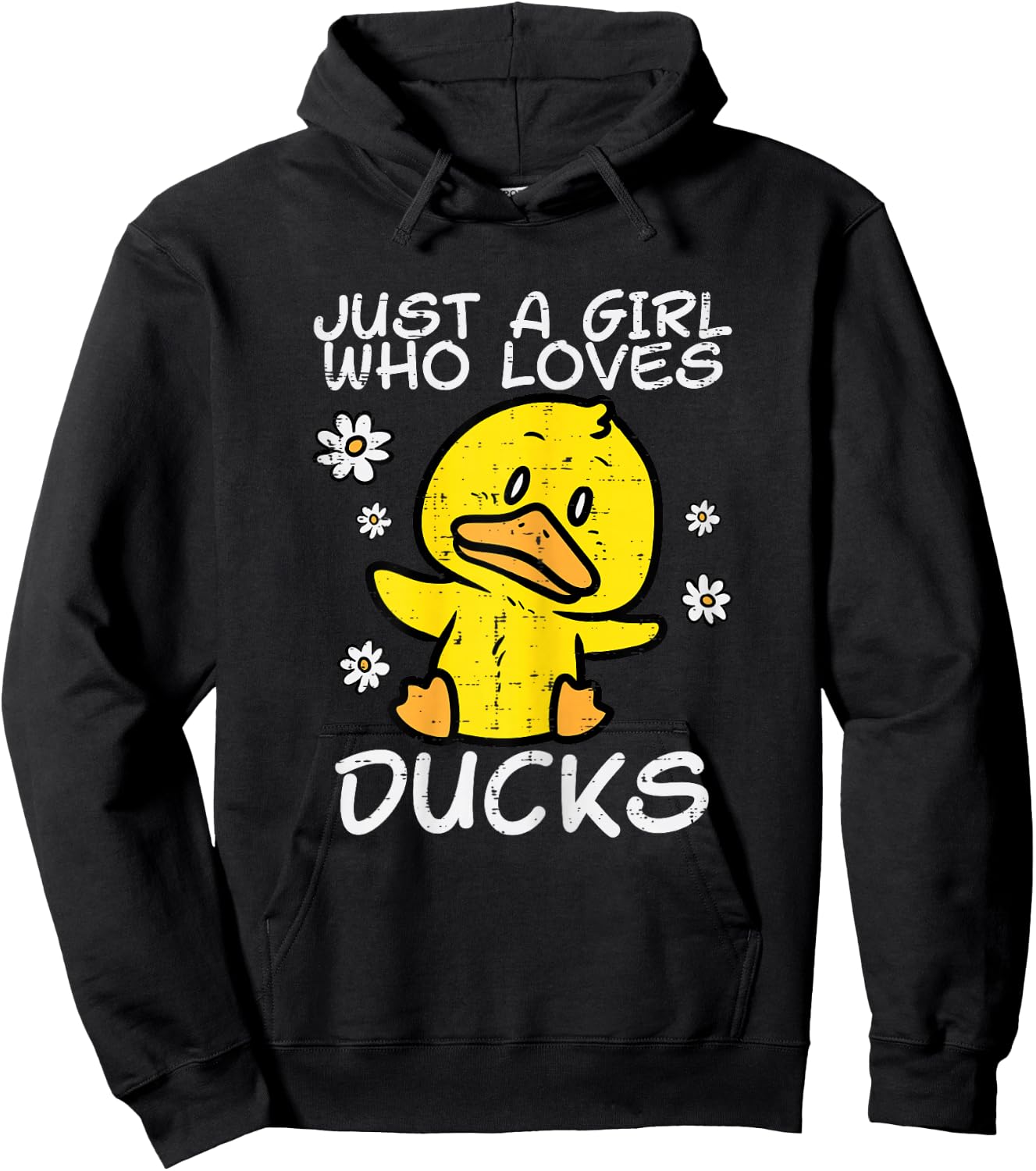 Just Girl Who Loves Ducks Cute Farm Animal Girls Kids Women Hoodie - Hoodie | Black