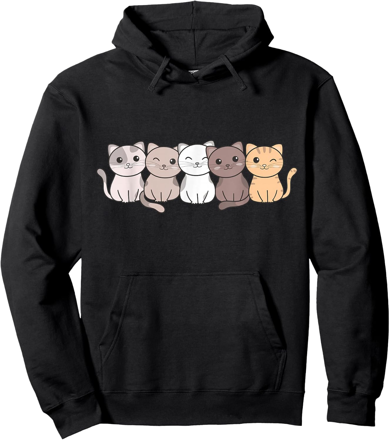 Katze Kawaii Katzen Niedliche Tiere Für Kinder Katzen Hoodie - Hoodie | Black