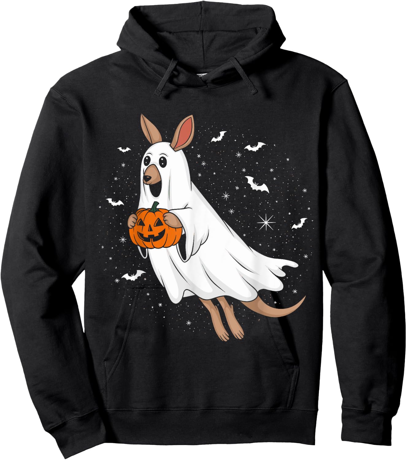 Funny Ghost Kangaroo Lovers Spooky Halloween Costume Hoodie - Hoodie | Black