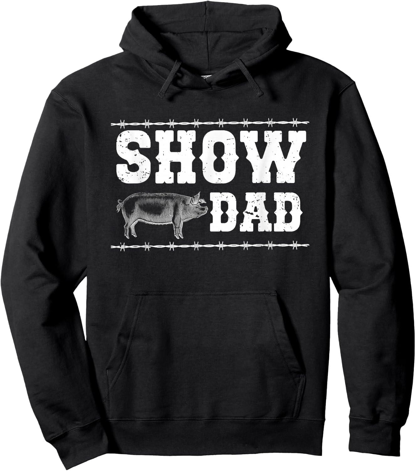 Pig Show Dad Proud Pig Show Father Hoodie - Hoodie | Black