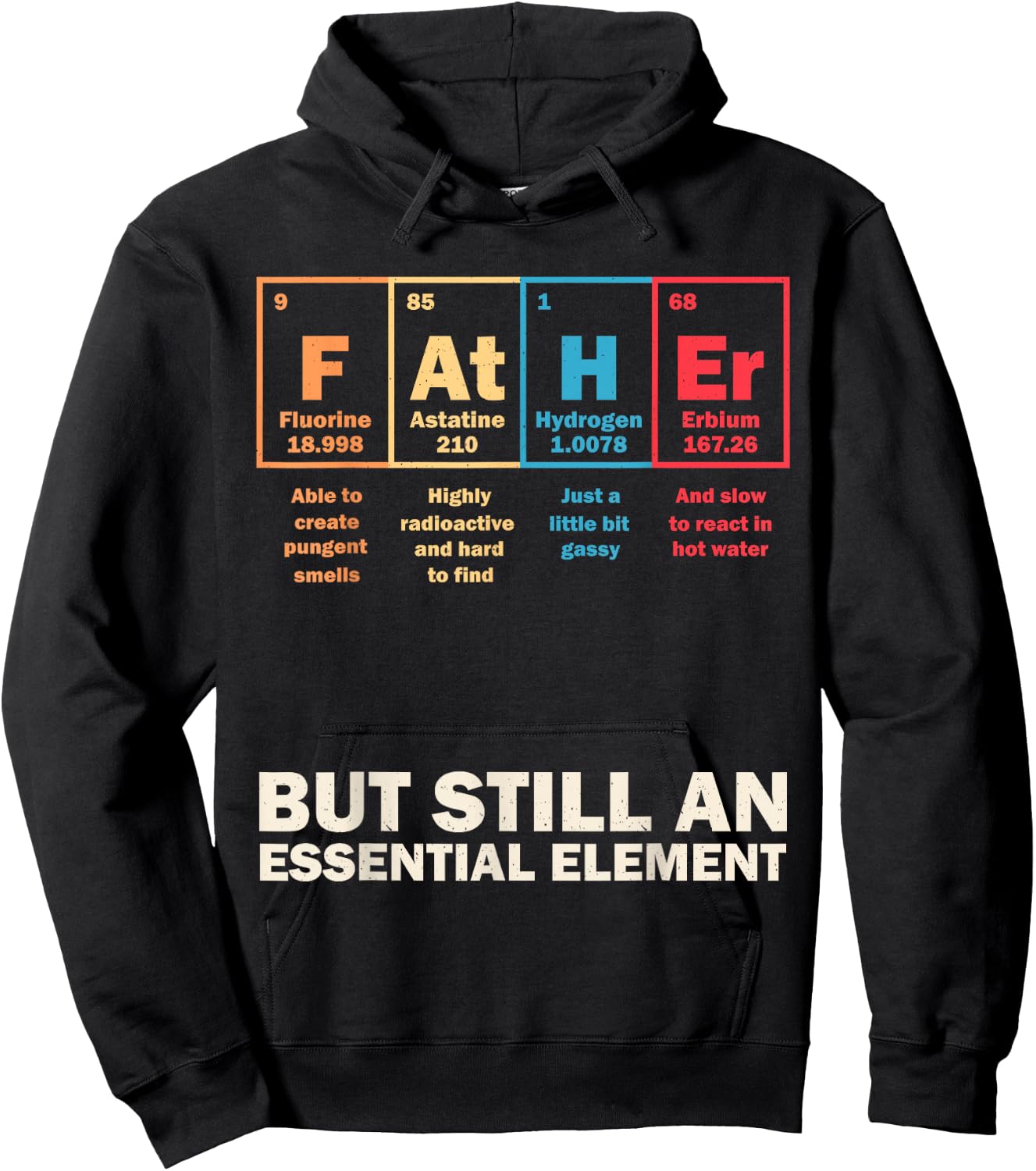 Father Periodic Table Chemistry Elements Science Vintage Hoodie - Hoodie | Black