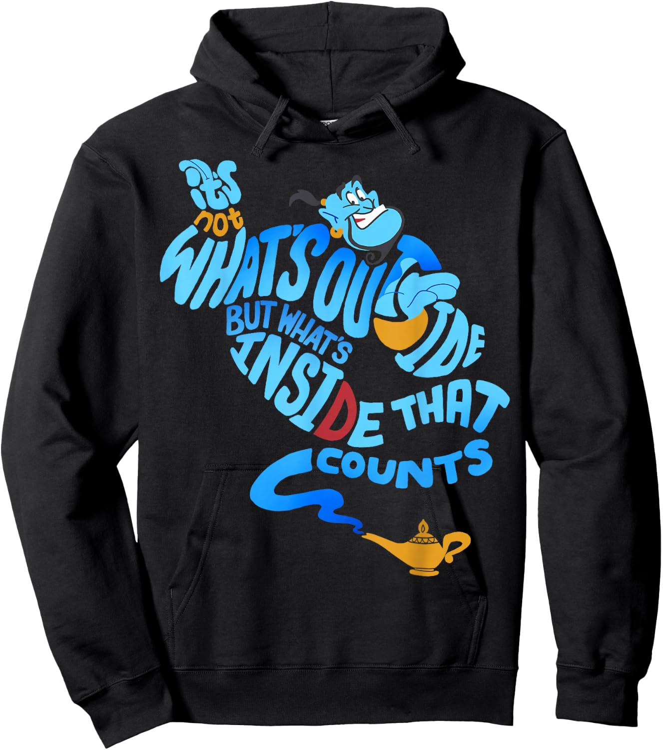 Disney Aladdin Genie Out Bottle Quote Graphic Hoodie - Hoodie | Black