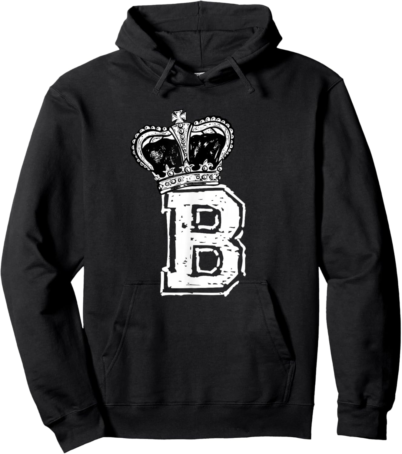 Queen B - Letter B and Crown (Bee) Hoodie - Hoodie | Black