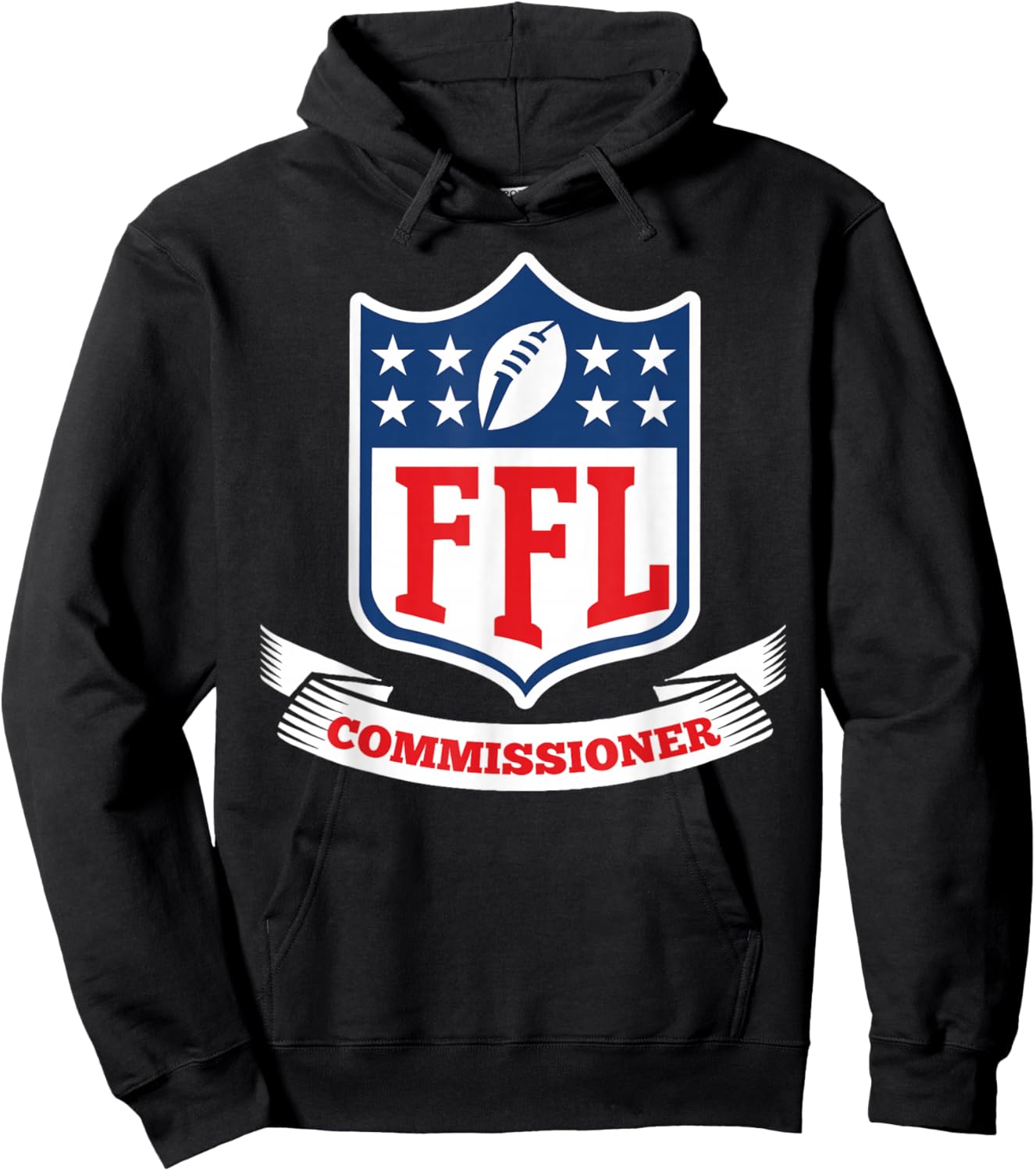 Draft Party Fantasy Football League Commissioner FFL Commish Hoodie - Hoodie | Black