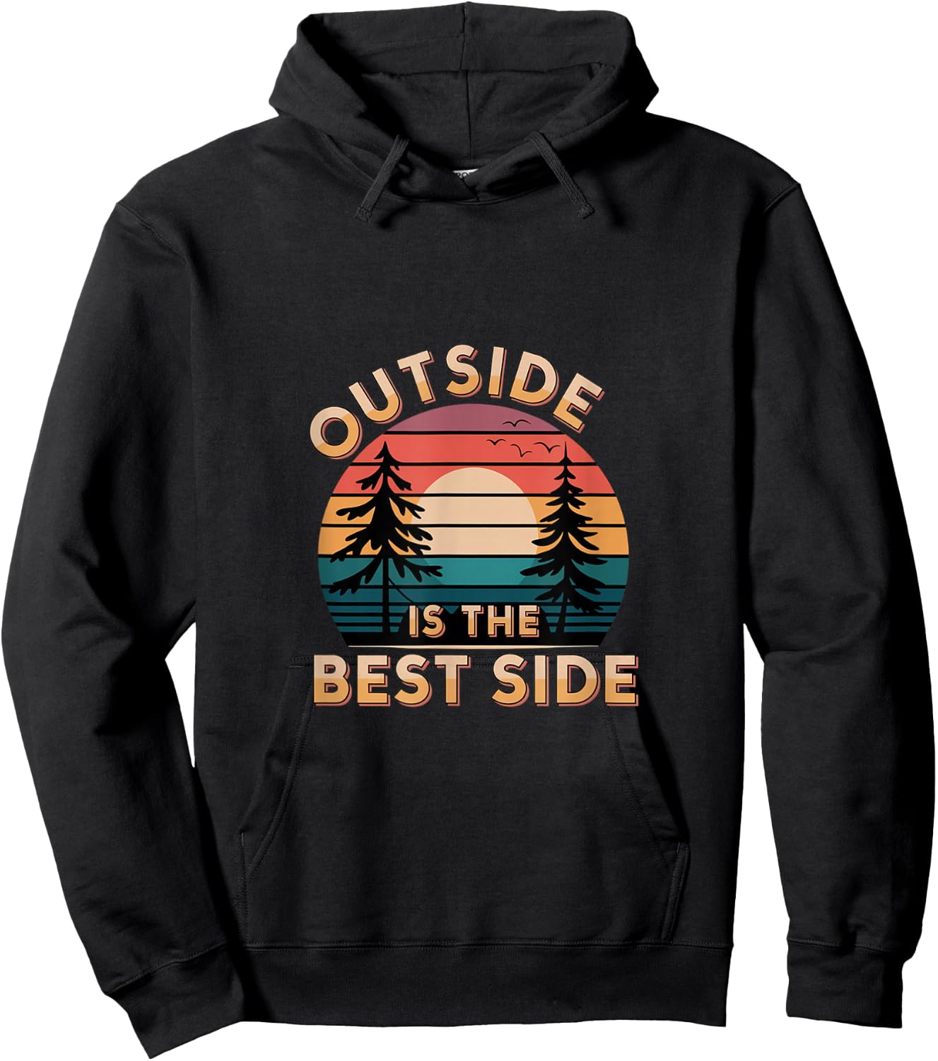 Outside Is The Best Side Nature Adventure Hoodie - Hoodie | Black