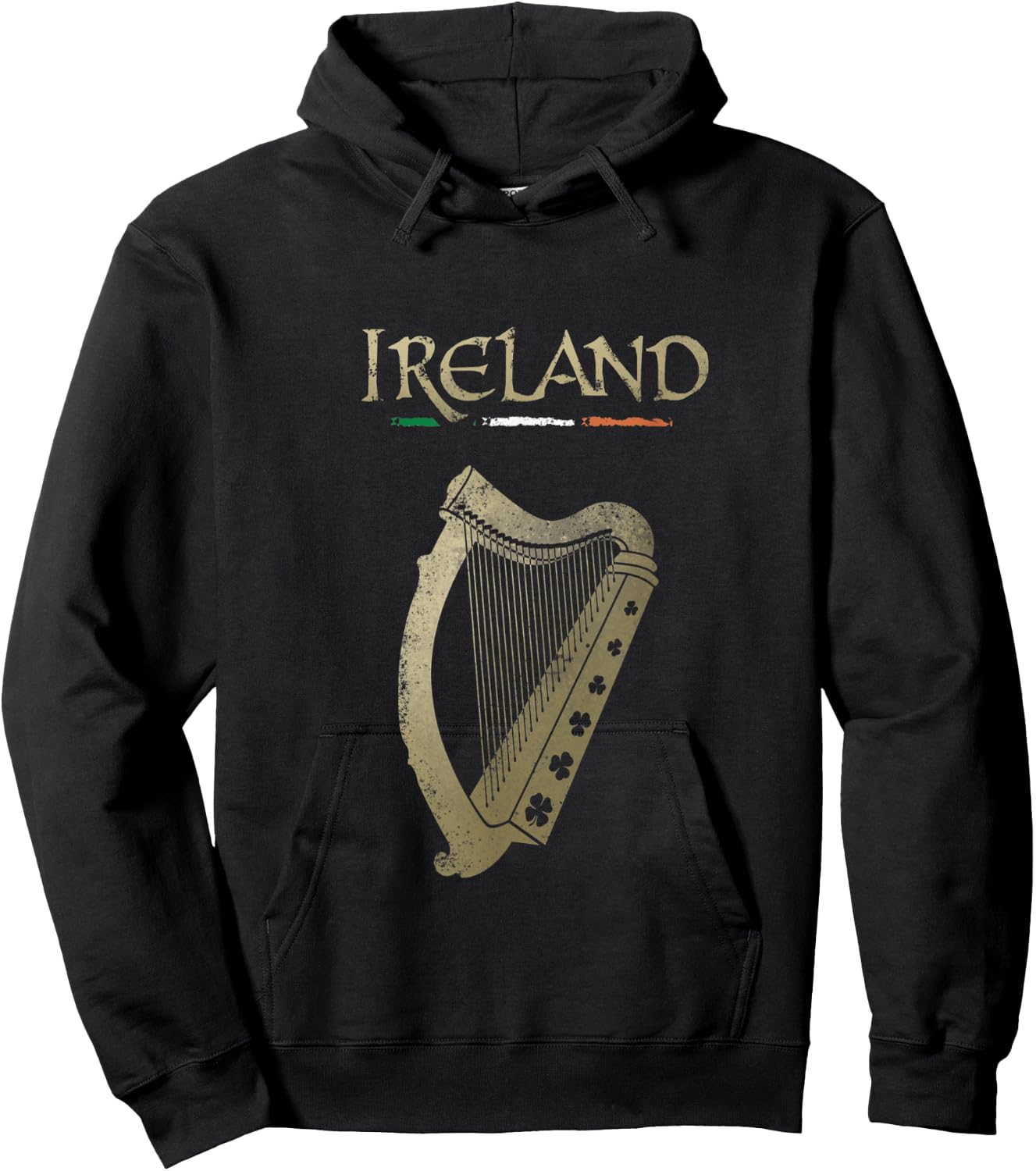 VinagreShop Irland-Flagge und Harfe mit Klee Schwarz S EU 38-40 Hoodie - Hoodie | Black