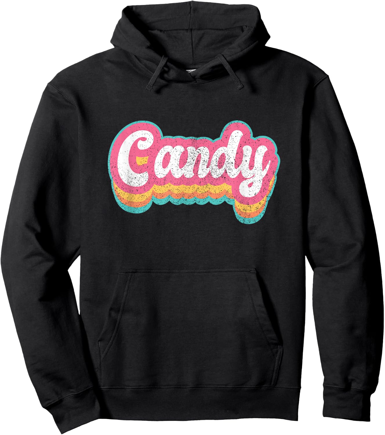 Candy First Name Girl Vintage 70s 80s Personalized Hoodie - Hoodie | Black