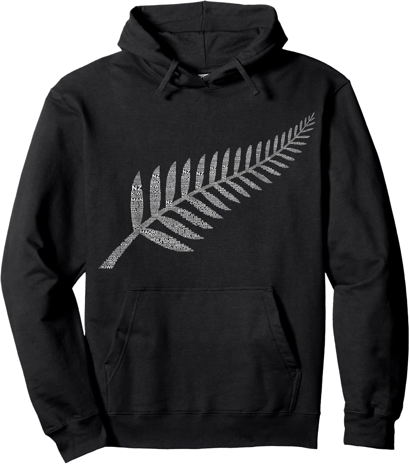 Fern New Zealand Slang Shirts for Kiwis Maori NZ New Zealand , black Hoodie - Hoodie | Black