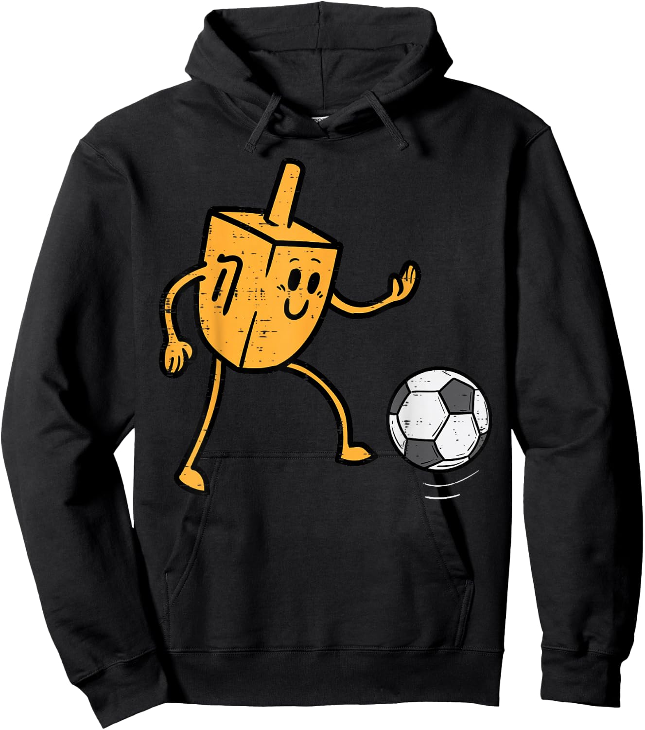 Hanukkah Dreidel Football Chanukah Jewish Men Boys Kids Hoodie - Hoodie | Black